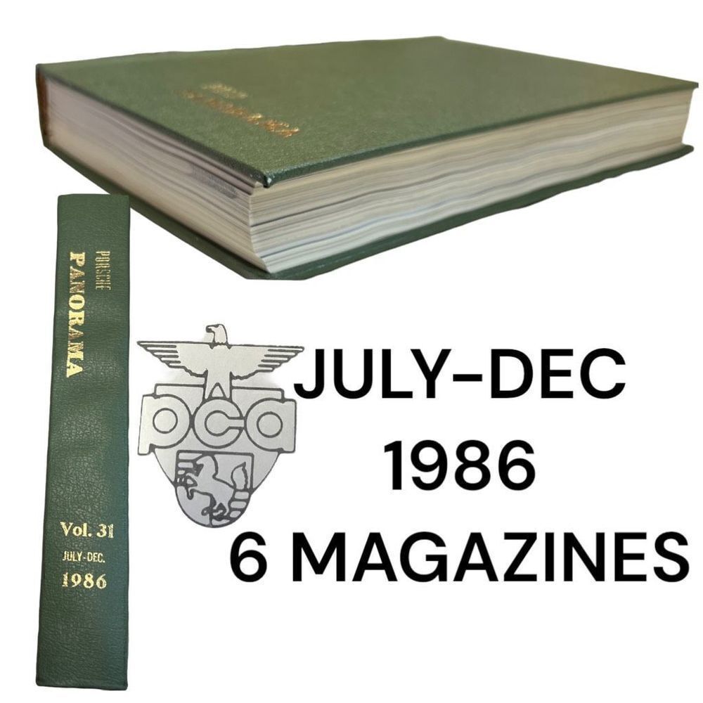 Porsche Panoramic Hardcover Bounded Magazines Vintage 1986 July-DEC PCA